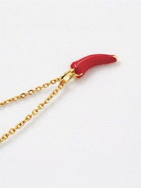 Red Hot Chili Pepper Pendant Necklace | 18K Gold Tone Chain | Dainty Jewelry
